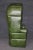 Fine Custom Brass Nail Head Trimmed Green Leather Tufted Porter Canopy Chair For Sale In Philadelphia - Image 6 of 12