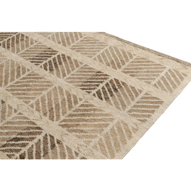 Not Yet Made - Made To Order Scandinavian style hemp kilim in Beige, Brown Geometric Pattern by Rug & Kilim - 3x12 For Sale - Image 5 of 6