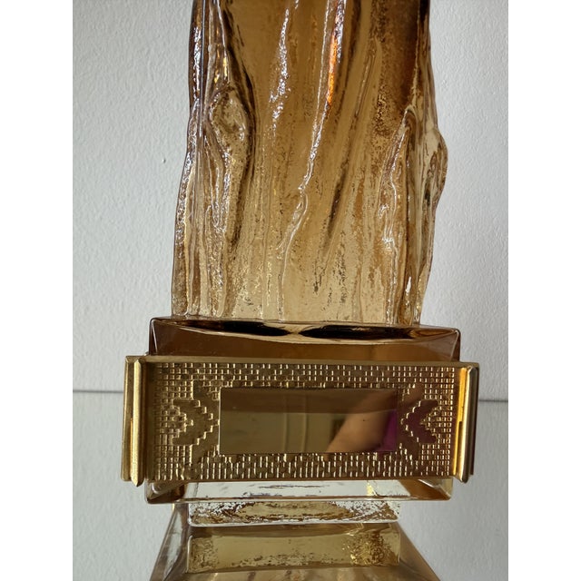 Metal Amber Liekki Glass Vase with 24-Carat Gilded Collar by Eino Wänni for Kumela, Finland, 1970s For Sale - Image 7 of 16