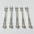 1940s Vintage Hollywood Regency English Chippendale Silverplate Seafood Forks - Set of 5 For Sale - Image 4 of 10
