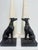 Charming pair of cast iron greyhound dog bookends with a dark bronze finish and nice weight. Each dog is seated on a...