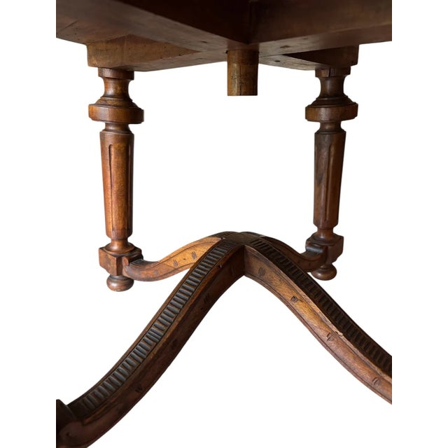 19th Century French Walnut Swivel Chair: Figural Crest & Organic Movement For Sale - Image 11 of 17