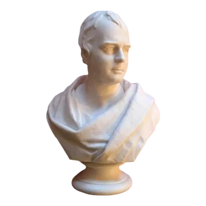 Large Antique 19th Century English Parian Library Portrait Bust of Sir Walter Scott (1771 - 1832) in Classical Robes by E. W. Wyon