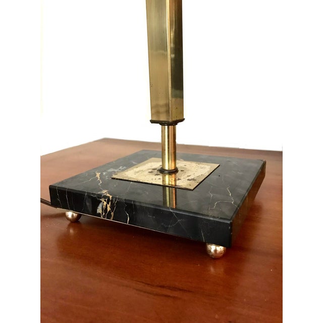 1950s 1950s Stiffel Mid Century Modern Large Brass and Marble Table Lamp/ 1950s Modernist Lamp For Sale - Image 5 of 8