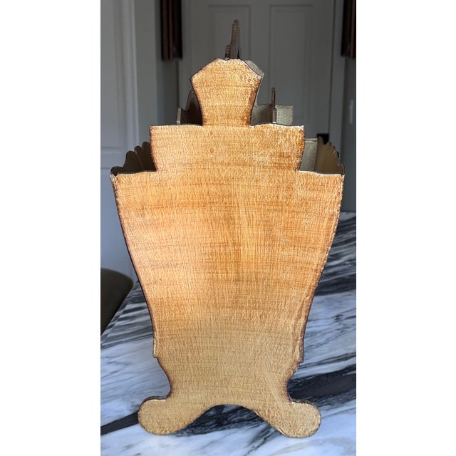 Gold Made in Italy Gold Giltwood Magazine Caddy For Sale - Image 8 of 10