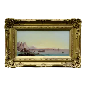 Thomas Hart F. S. A. 1830-1916 'Rocky Seaside View at Sunset'