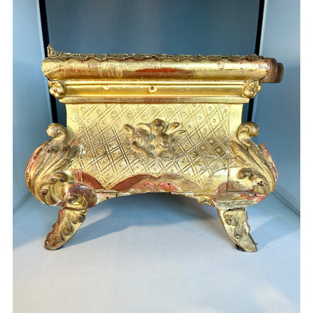 19th Century Giltwood Altar Base Stand For Sale - Image 4 of 11