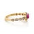 Metal Oval Cut Ruby & Diamond Floral Halo Vintage Ring Size 5 in 14k Yellow Gold For Sale - Image 7 of 15