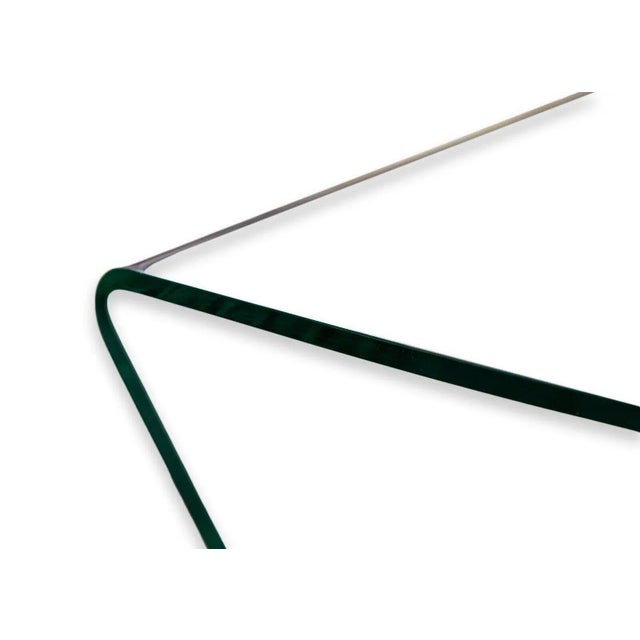 Late 20th Century Brueton Style Curved Glass and Brushed Chrome Swivel End Side Tables - A Pair For Sale - Image 5 of 7