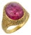 1940s Retro 9.00 Carat Pink Tourmaline 18k Yellow Gold Ring, Size 8.25 For Sale