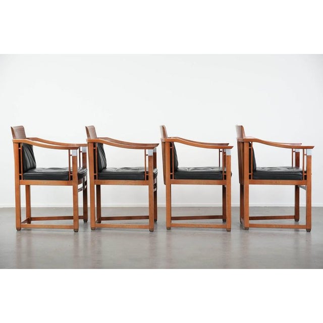 Art Deco Decoforma Series Dining Armchairs in Black Leather from Schuitema, Set of 4 For Sale - Image 3 of 18