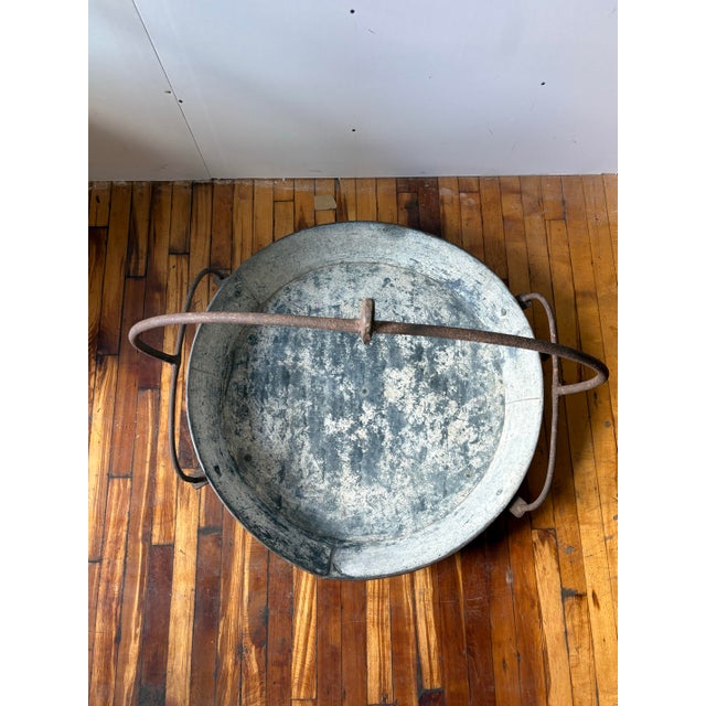Early 20th Century Industrial Farmhouse Hanging Metal Basin For Sale - Image 11 of 12