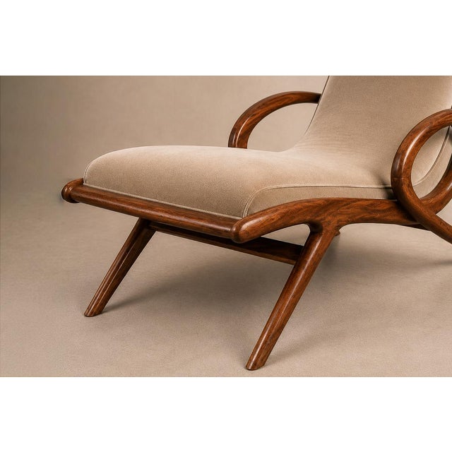 Rare Brazilian Modern Chaise Lounge in Caviúna and Mohair, John Graz, 1950s For Sale - Image 18 of 18