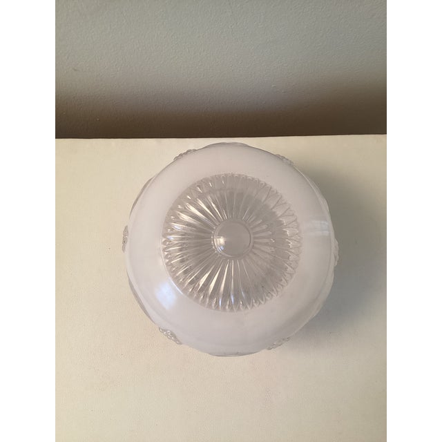 Vintage Frosted and Clear Glass Ceiling Shade For Sale - Image 4 of 9