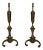 Greek Design Solid Brass Fireplace Andirons - a Pair For Sale