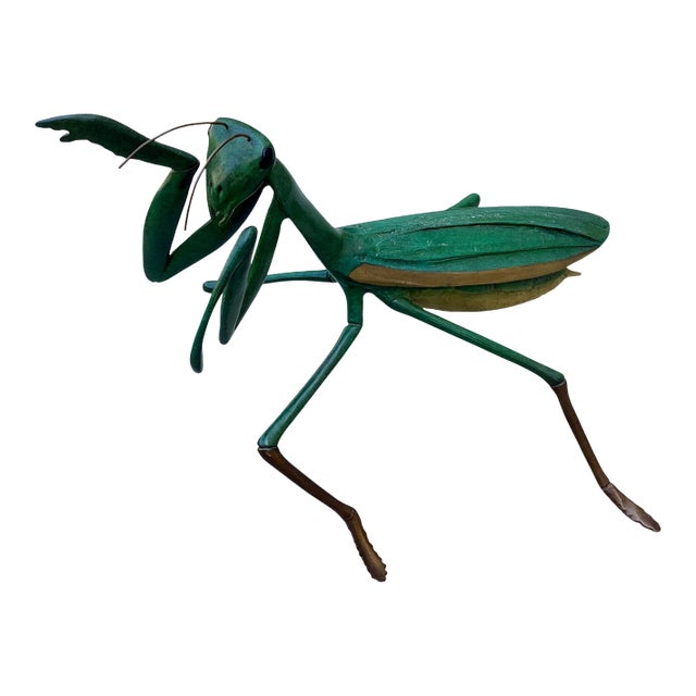 1960’s Japanese Cold Painted Bronze Praying Mantis Sculpture For Sale