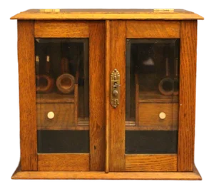 C. 1910 English Edwardian Period Smoker's Cabinet