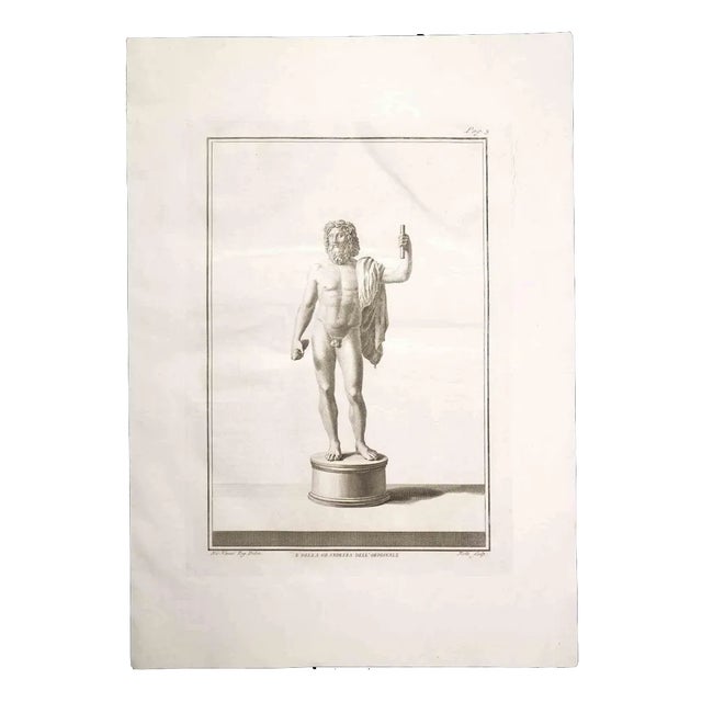 Carlo Nolli, Ancient Roman Statue, Original Etching, 18th-Century For Sale