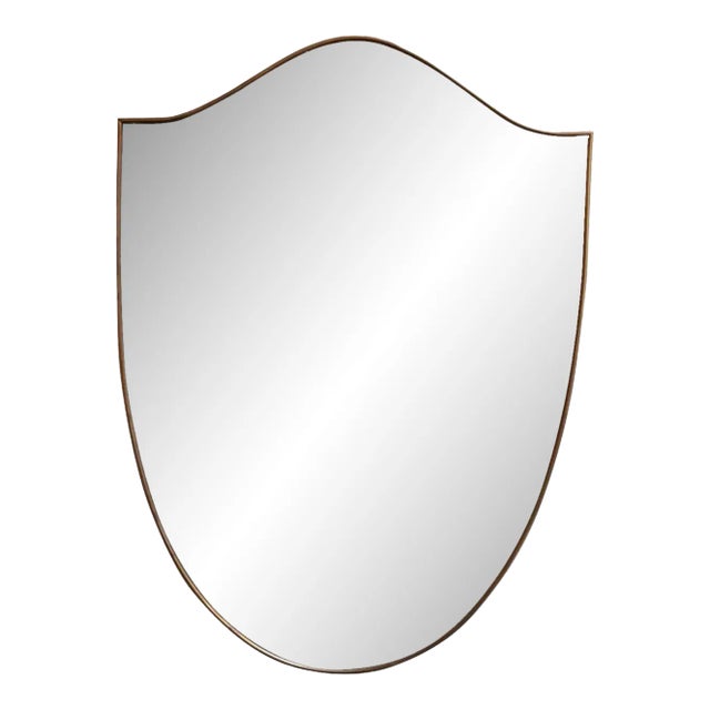 Italian Modernist Ramati Shield Mirror by Vetreria Bonardi For Sale