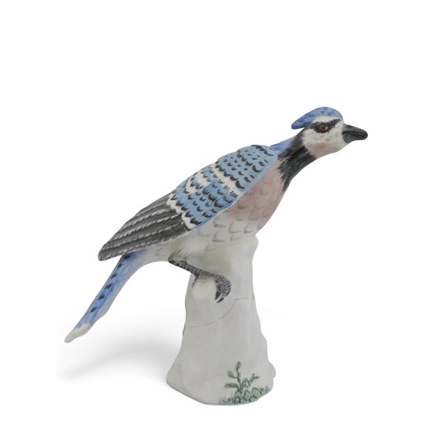 Ceramic Staffordshire Hand Painted Porcelain Blue Jay Figurine Pair With Box For Sale - Image 7 of 18