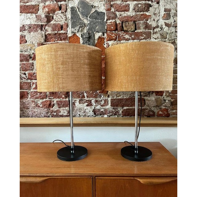 Exceptional vintage duo from Staff Leuchten, presumably from the 60s/70s, early edition. These elegant table lamps combine...