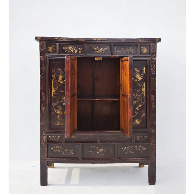 This beautiful 19th century armoire cabinet is built of catalpa wood using traditional Chinese joinery of tenon and...