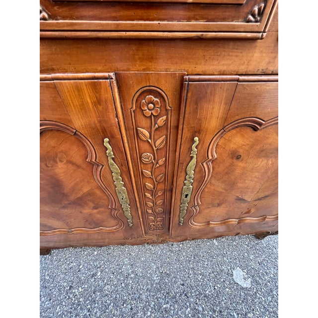 A Very Fine Carved Luis XV Fruitwood Linen Press, Circa 1820’s For Sale - Image 11 of 12