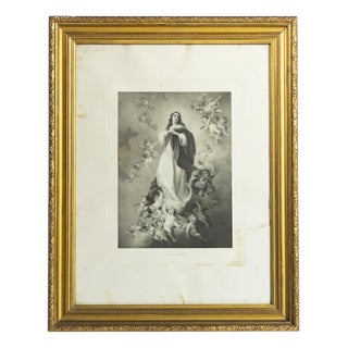 Our Lady of the Conception Murillo Engraving For Sale