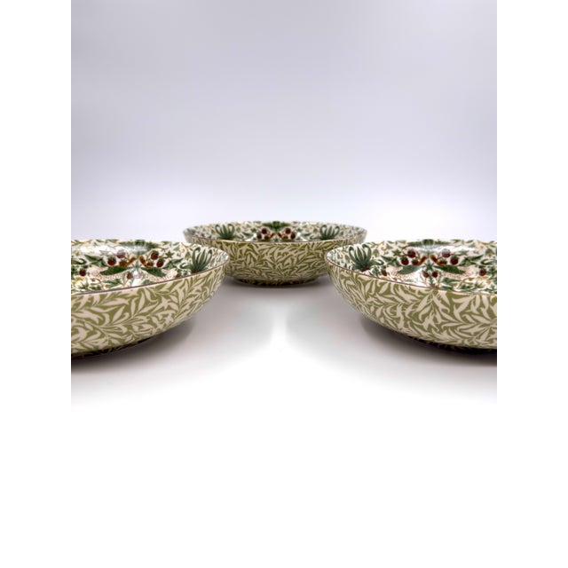 Ceramic Morris & Co. Strawberry Thief Porcelain Soup Bowls - Set of 4 For Sale - Image 7 of 10