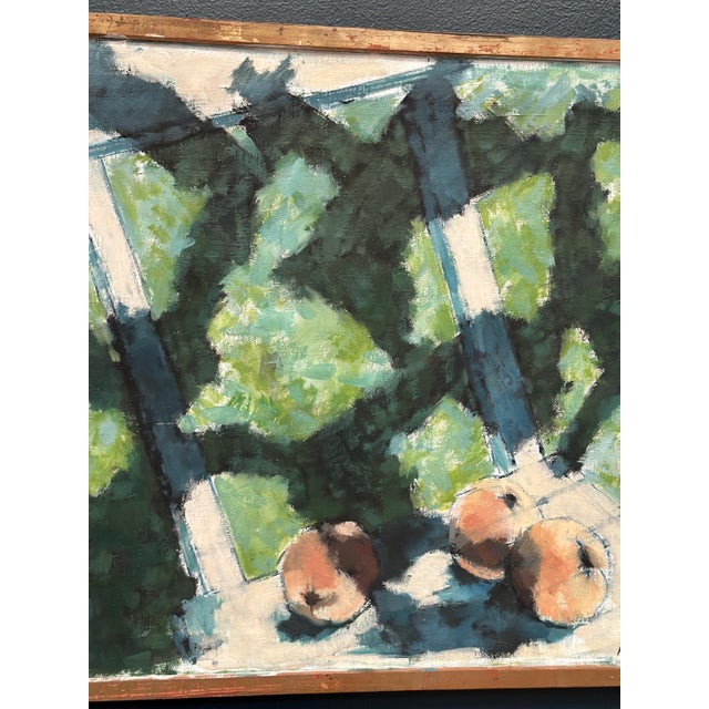 Mid-Century Modern Sune Alehammar, Peaches on Chair, 1960s, Oil Painting on Canvas, Framed For Sale - Image 3 of 18