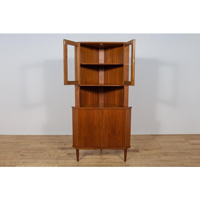 Mid-Century Modern Teak Corner Cabinet, Denmark, 1960s For Sale - Image 9 of 18