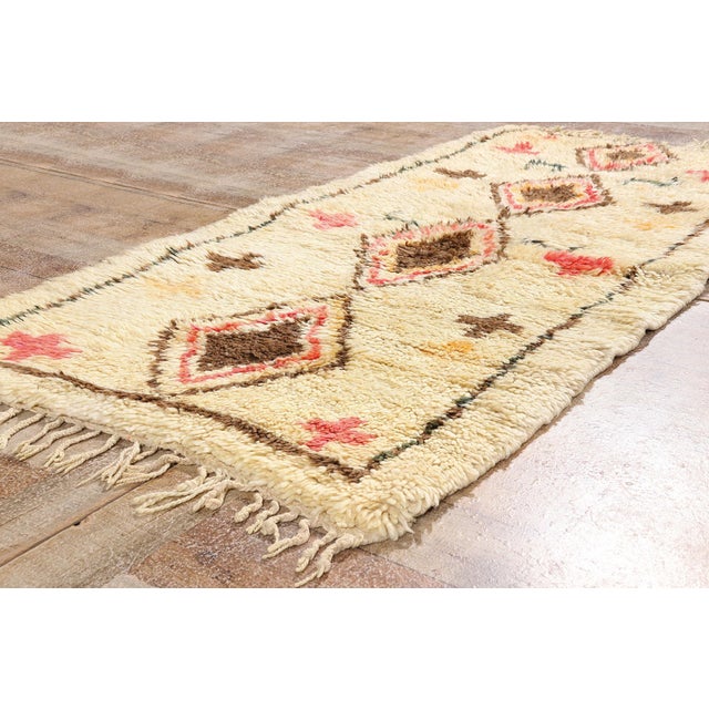 Beige Vintage Azilal Moroccan Rug, 03'00 X 06'04 For Sale - Image 8 of 10