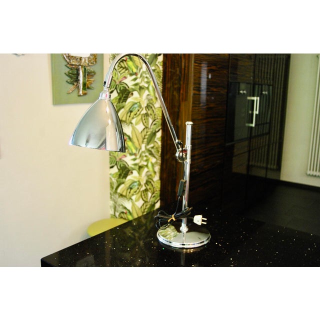 Silver BL1 Table Lamp in Chrome-Plated Metal by Robert Dudley, 1980 For Sale - Image 8 of 9