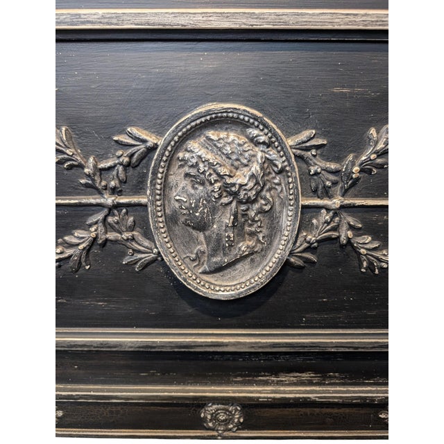 Late 20th Century Late 20th Century Wood Neoclassical Trumeau Style Wall Mirror For Sale - Image 5 of 6