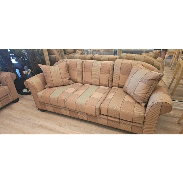 Mid-Century Modern Swaim Franklin Style Sofa and Love Seat Set - 2 Pieces For Sale - Image 3 of 9