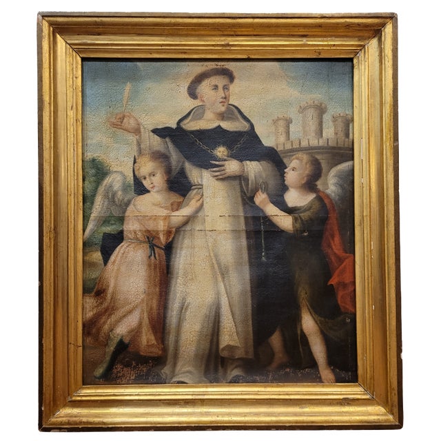Castilian School Artist, Saint Thomas Aquinas, 1700s, Oil on Canvas, Framed For Sale