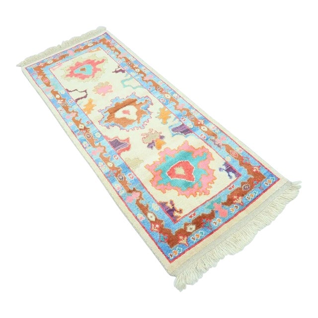 1960s Vintage Turkish Handknotted Runner Rug - 36"x96" For Sale