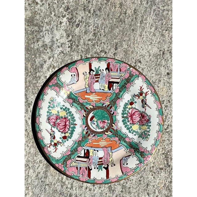 Rose Vintage Asian Rose Famile Dinner Plates - Set of 8 For Sale - Image 8 of 8