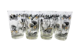 Antique Auto Juice Glasses - Set of 8