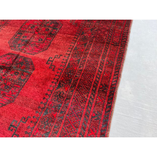 Vintage Afghan Ersari Elephant Foot Rug, Oxblood Abrash - 8'0" X 3'11" For Sale - Image 6 of 13