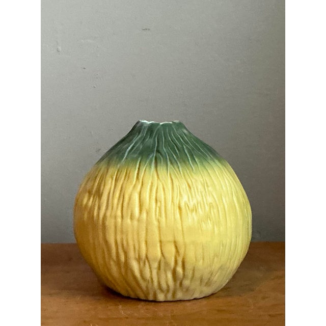 Vintage Green Ombre Ceramic Vase For Sale - Image 12 of 12