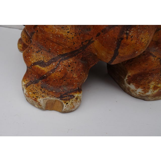 Wood Italian Gilded and Carved Wooden Cherub Pedestal Plant Stand, 1970s For Sale - Image 7 of 18