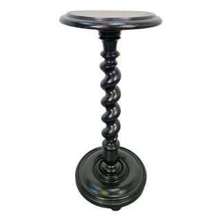 Hand-Carved Wood Barley Twist Pedestal, 1930s For Sale