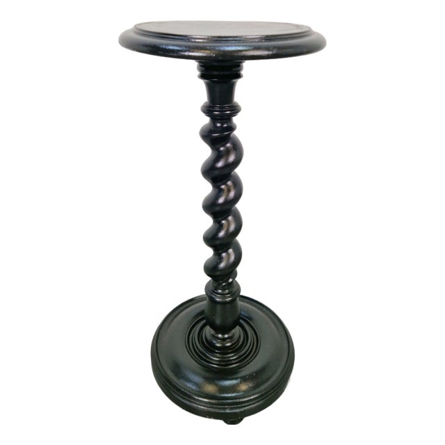 Hand-Carved Wood Barley Twist Pedestal, 1930s For Sale