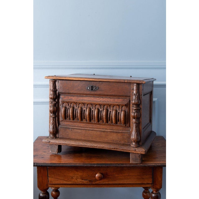 French Renaissance Chest in Carved Oak, 1600s For Sale - Image 14 of 14
