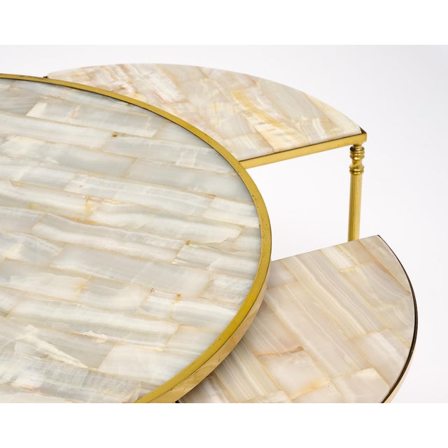 Brass Art Deco Period French Coffee and Nesting Tables For Sale - Image 8 of 9