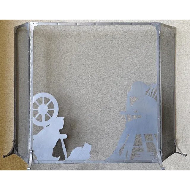 (YOU CAN MAKE REASONABLE OFFERS). This is a unique fireplace screen that was custom made in the 1940's by someone. The...