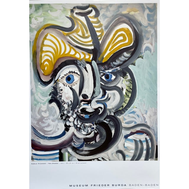 A fine example from the late period of Pablo Picasso, Tête d’homme, printed in Germany. This work carries the copyright...