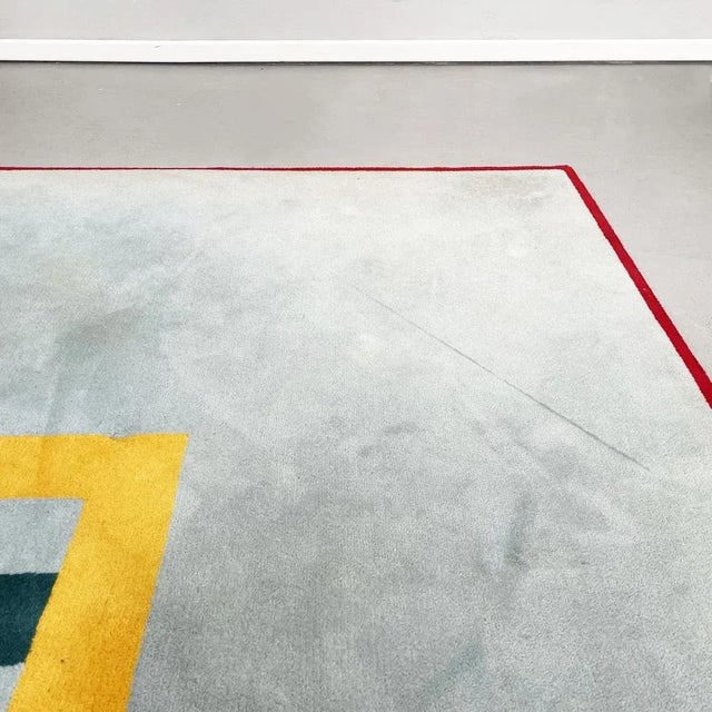 Mid-Century Italian Square Rug, 1980s For Sale - Image 10 of 14