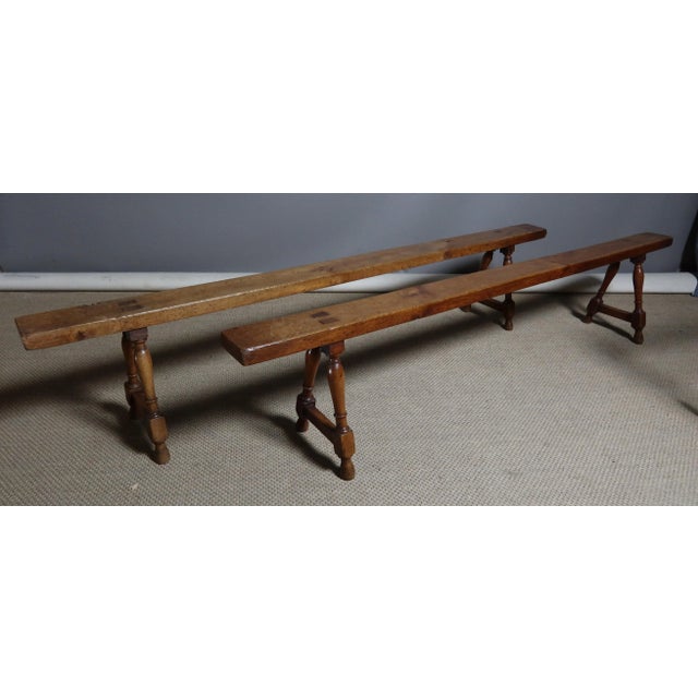 Set of Vintage Benches in Cherry For Sale - Image 5 of 6